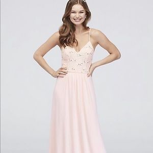 Bridesmaids dress in pale pink